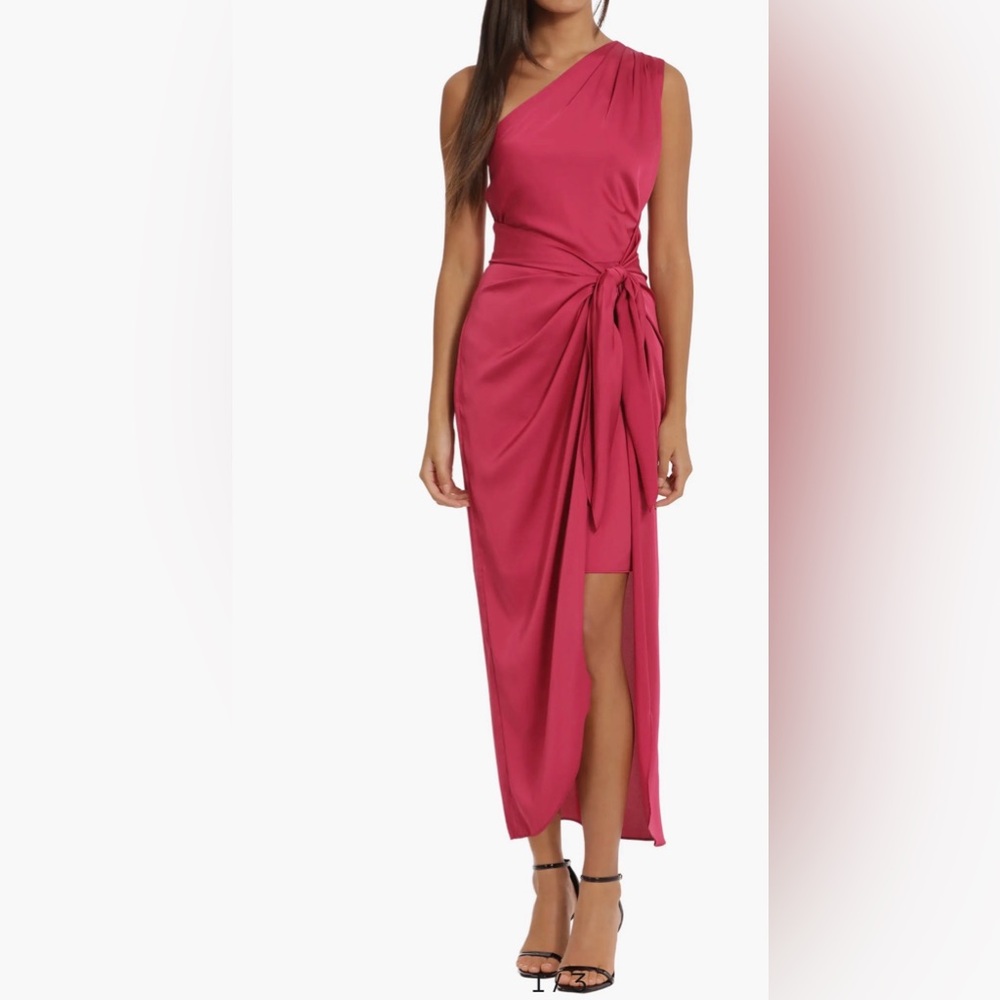 Donna Morgan Elegant Pink One-Shoulder Dress